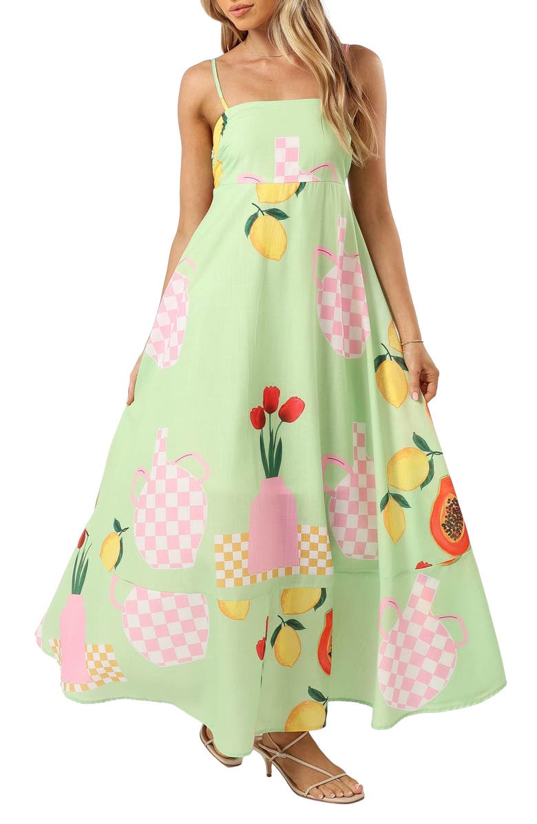 Petal & Pup Brea Maxi Dress, Main, color, Green Papaya