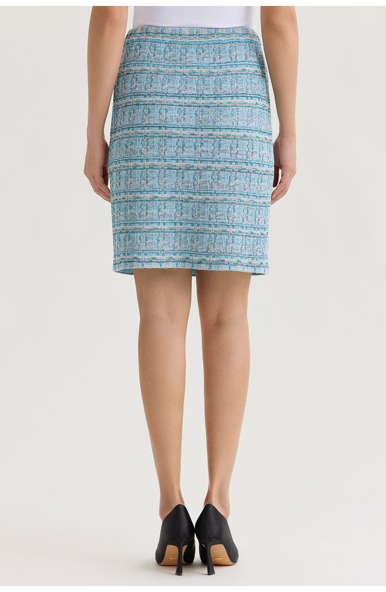 Ming Wang Tweed Knit Straight Skirt, Alternate, color, Serene/Nebula/Lime/Blk/Wht