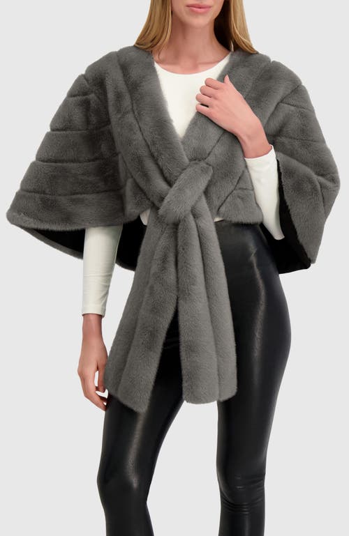 Lyla Grant Fur-free Mink (faux Fur) Stole In Gray
