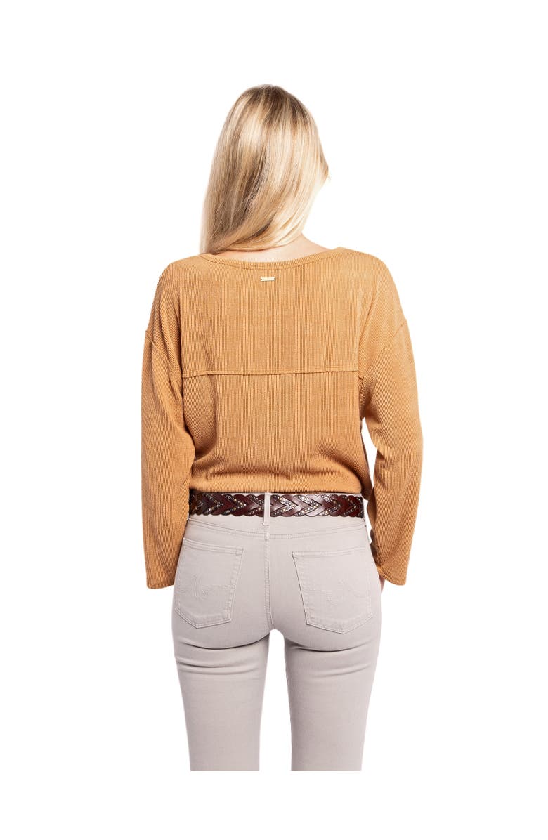 OLD TREND Barracuda Genuine Leather Woven Distressed Studded Belt, Alternate, color, Coffee