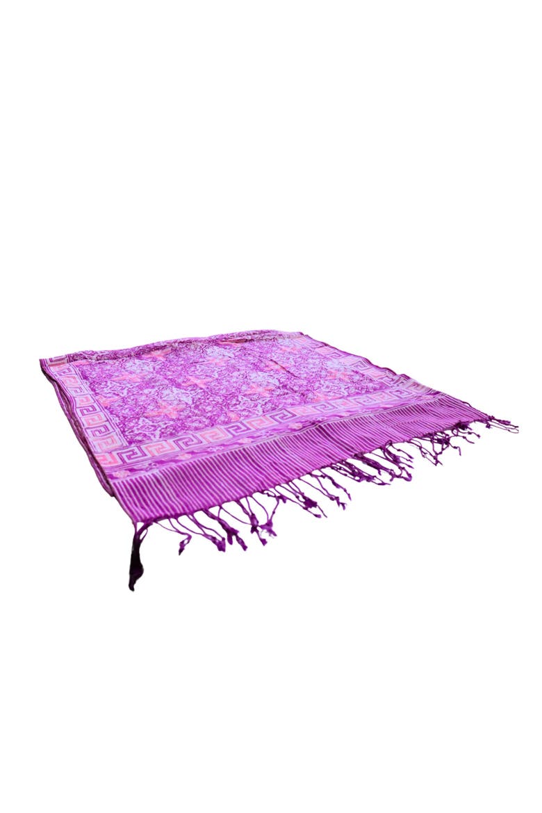 Handmade Batik Scarf, Alternate, color, Lavender Love