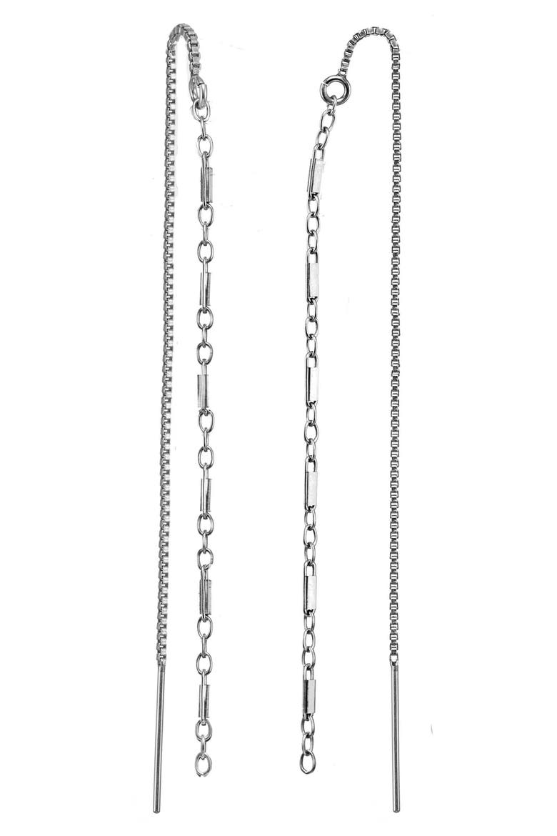 Nevaeh Threader Earrings, Main, color, SILVER