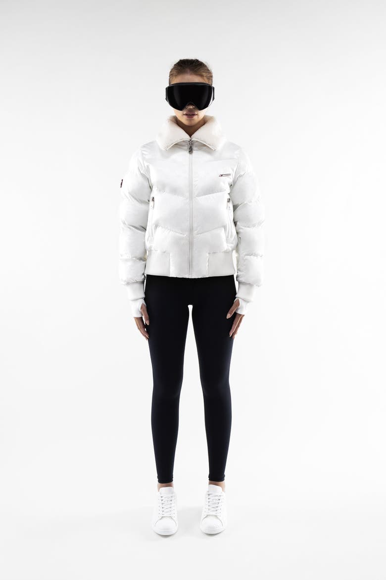 Monogram Classic Bomber, Alternate, color, White
