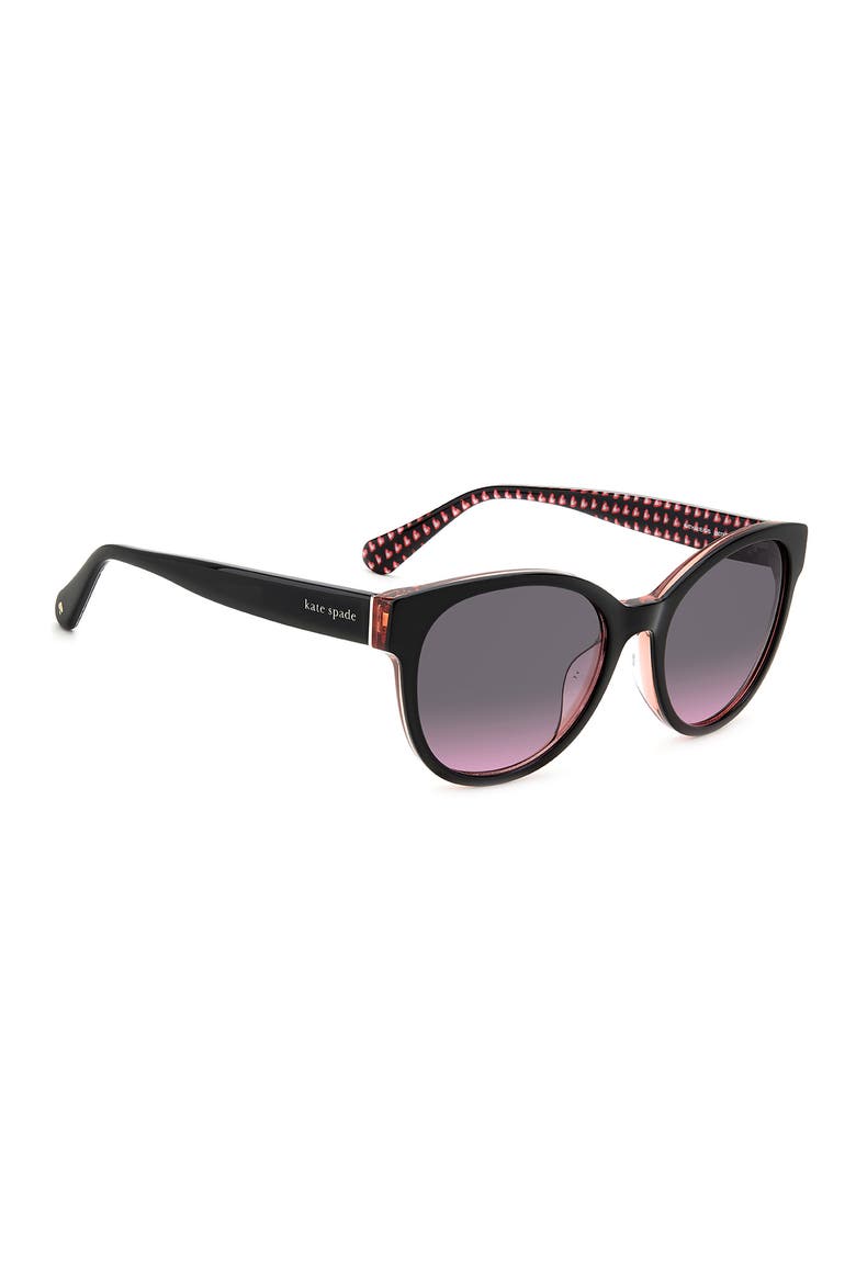nathalie 55mm gradient round sunglasses, Alternate, color, BLACK