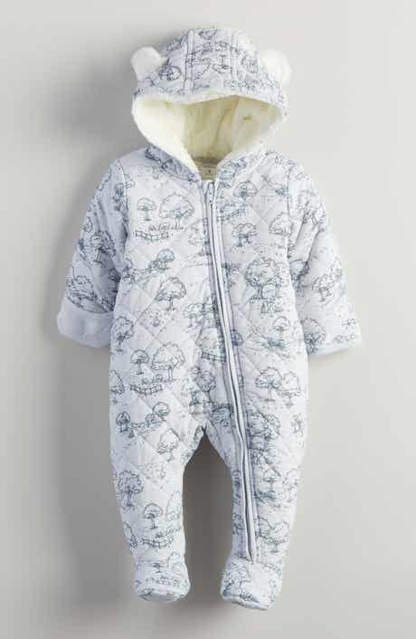 Nordstrom Ear Appliqué Quilted Faux Fur Lined Hooded Bunting