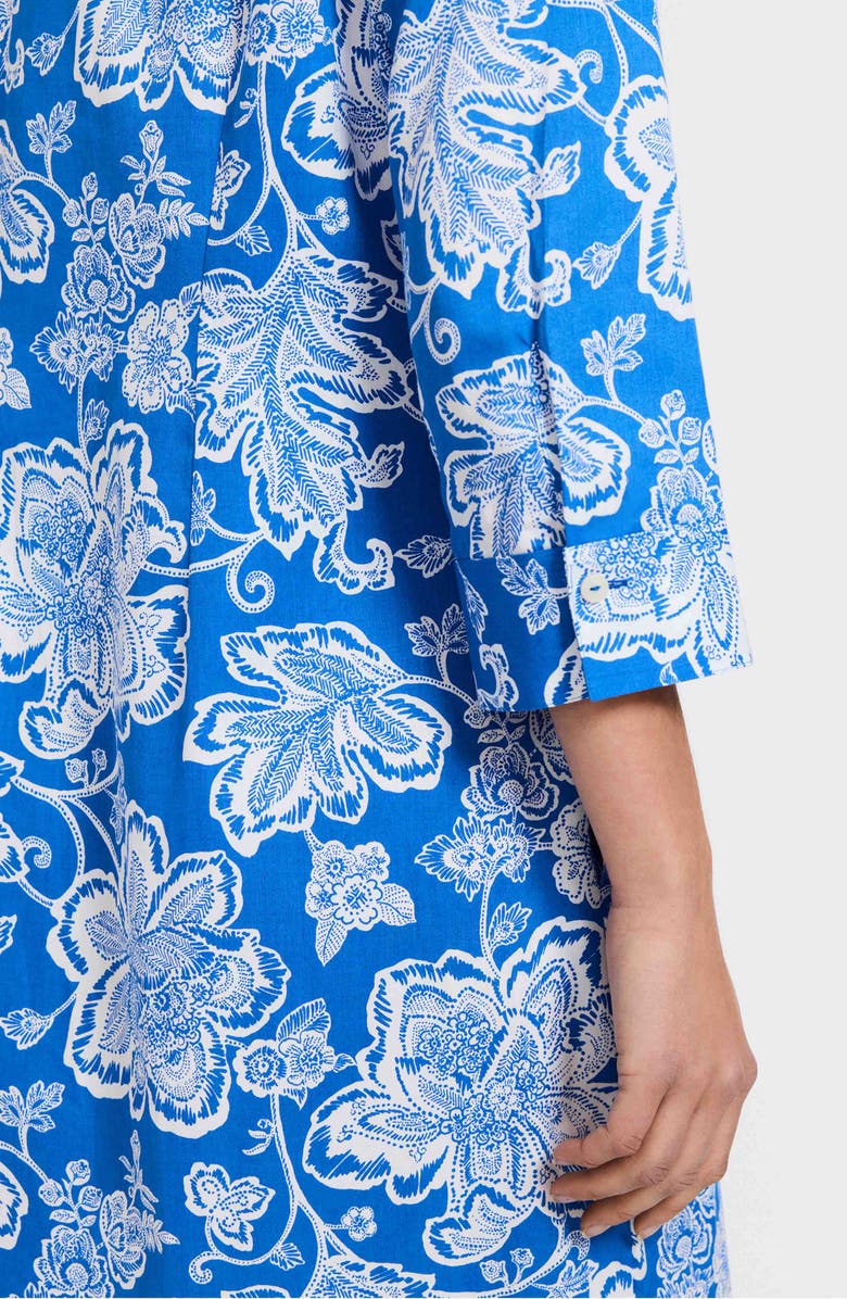 Foxcroft Rocca Floral Print Belted Shirtdress, Alternate, color, Cobalt Blue