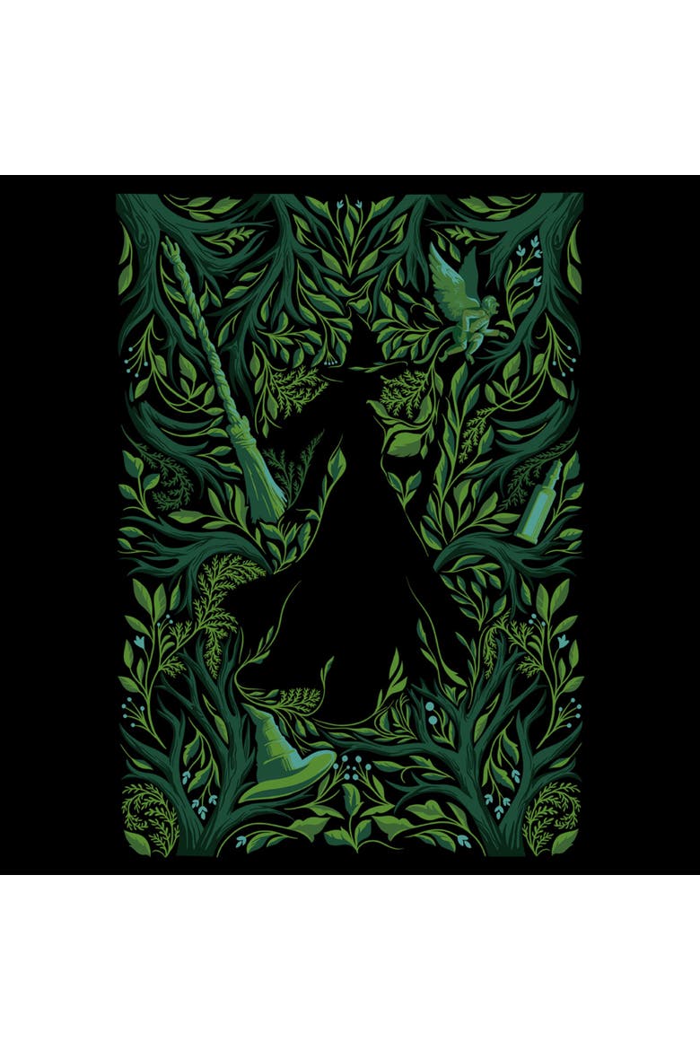 Men's Wicked For Good Elphaba Forest Green Poster  Graphic T-Shirt, Alternate, color, Black