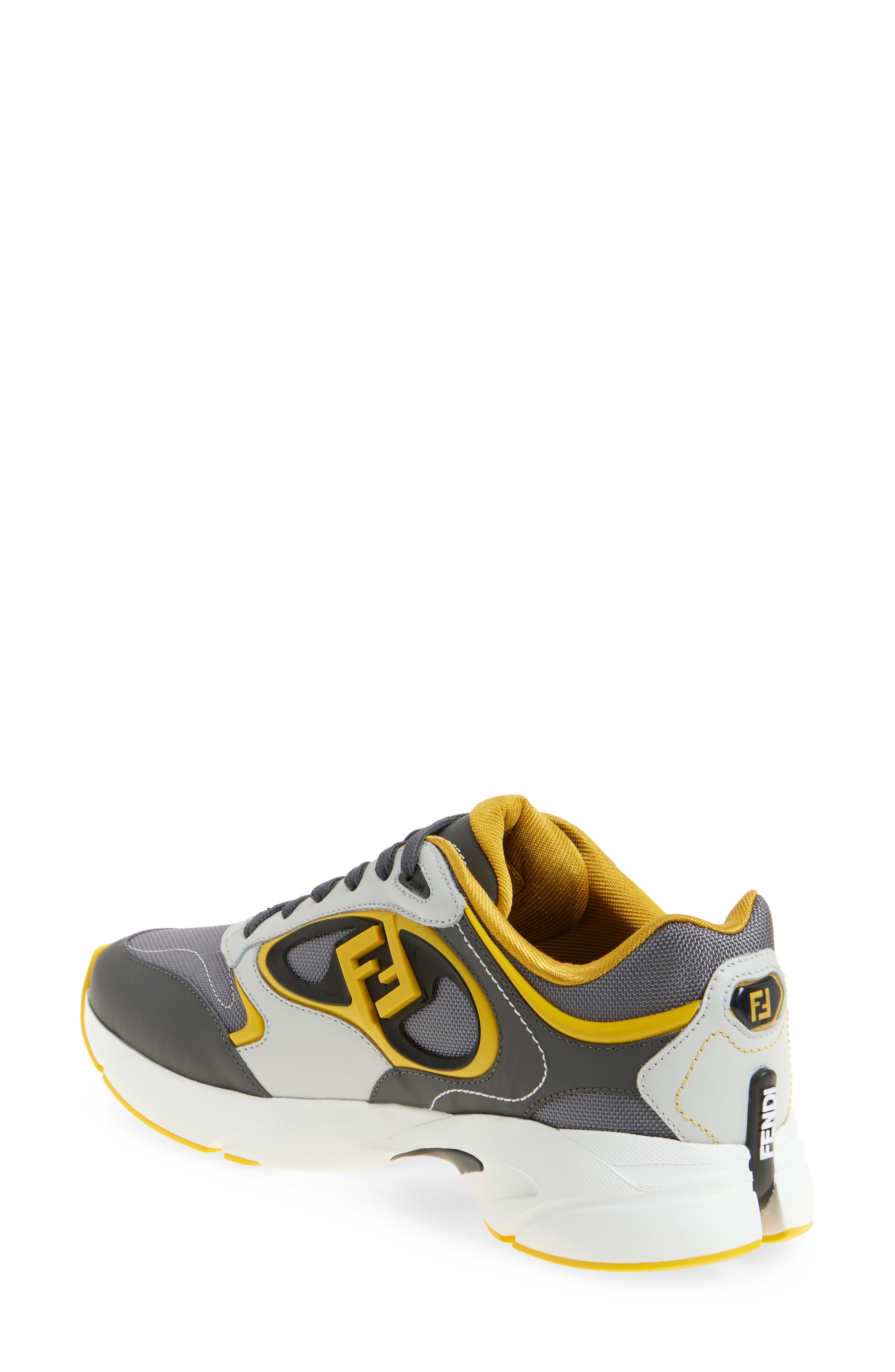 Fendi Forward Low Top Sneaker, Alternate, color, Silver Senap