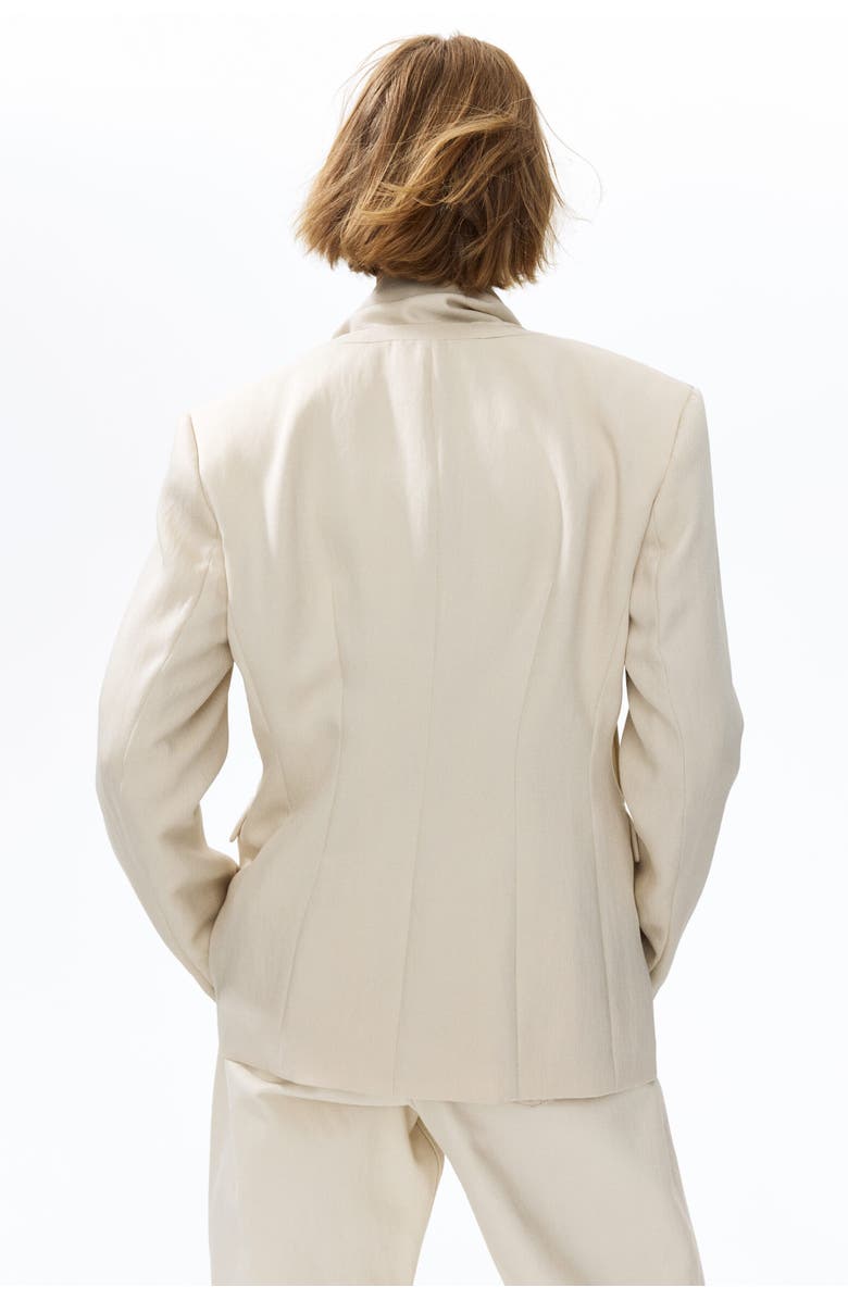 H&M Lapelless Blazer With Scarf, Alternate, color, Light Beige