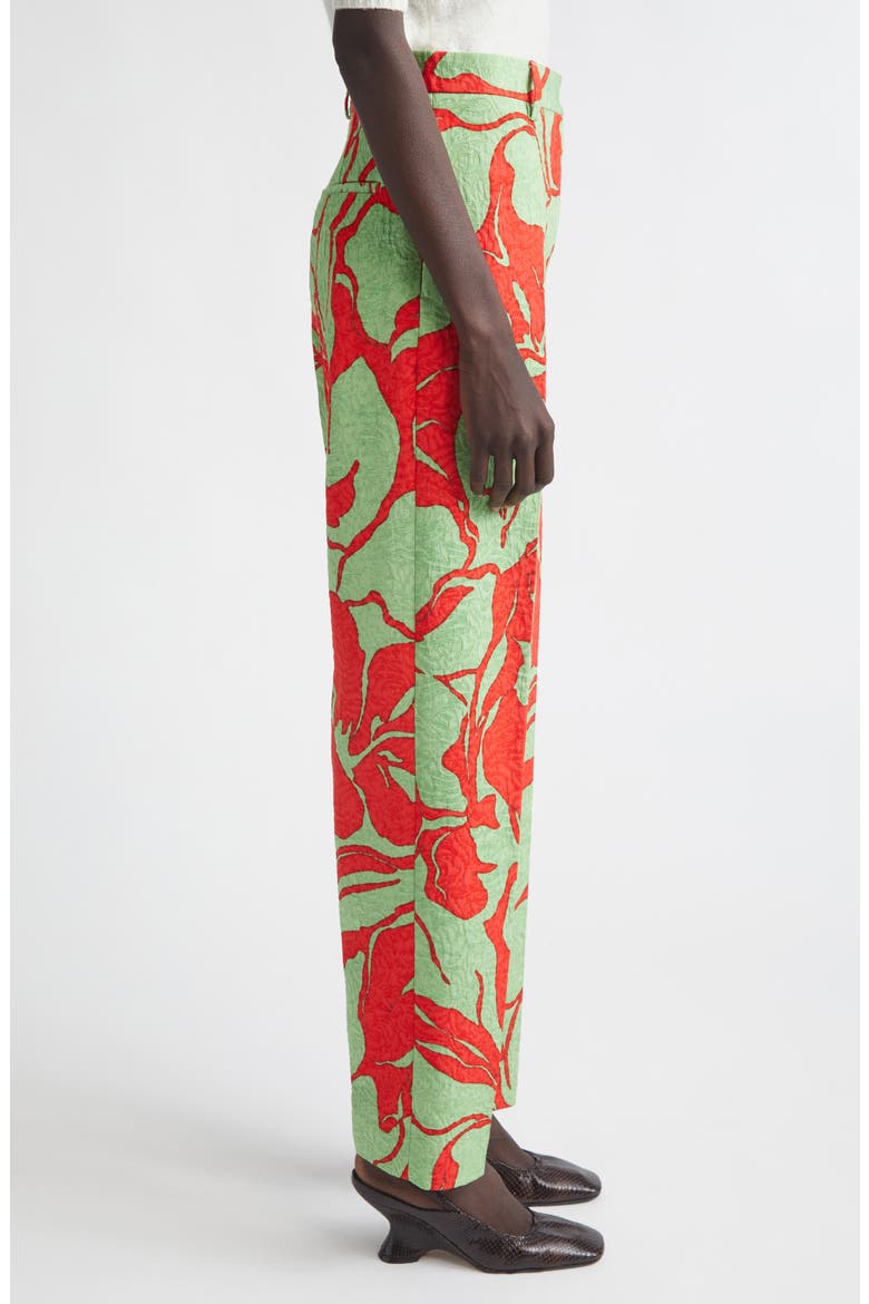 Pilar Floral Jacquard Cotton Blend Pants, Alternate, color, PISTACHE