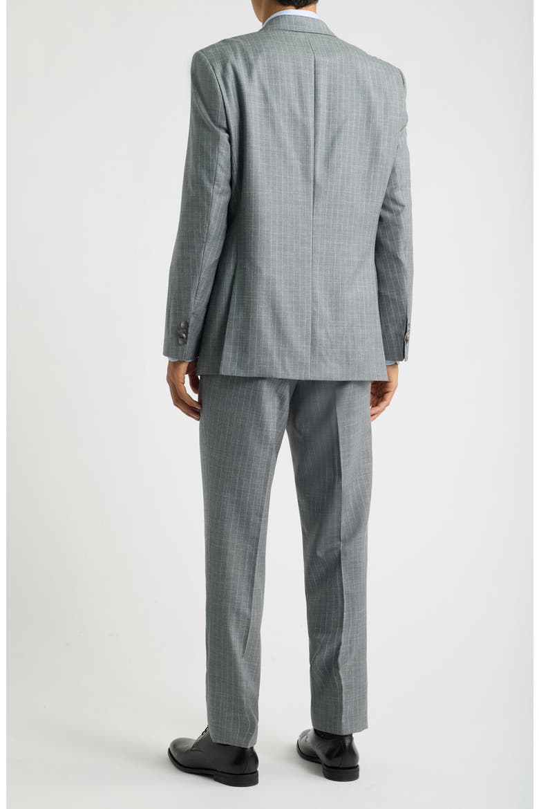 Pinstripe Wool, Silk & Linen Suit, Alternate, color, OPEN GREY