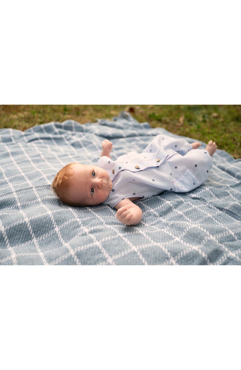 Magnetic Me Seersucker Stripe Sleeveless Romper, Alternate, color, Seers