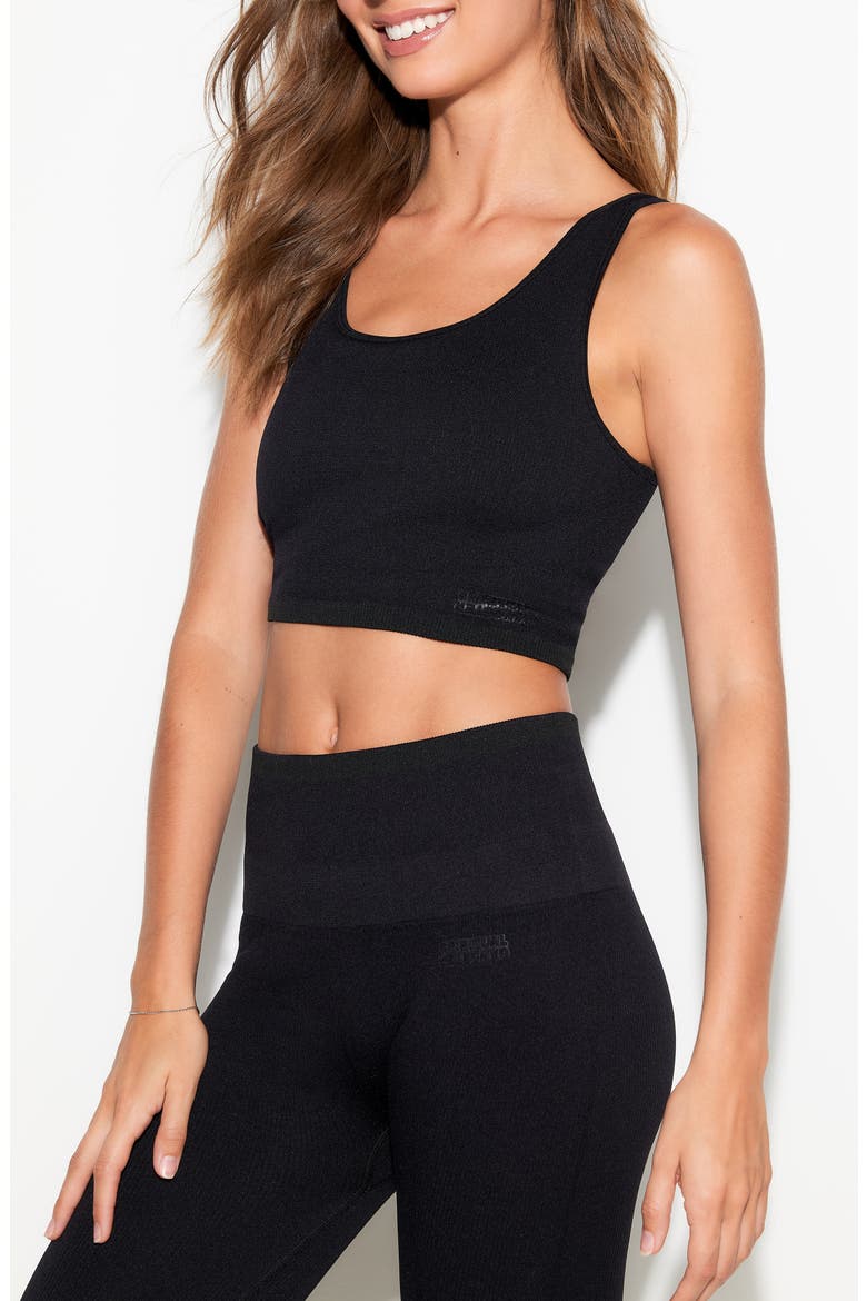 Black Love Longline Sports Bra, Alternate, color, BLACK