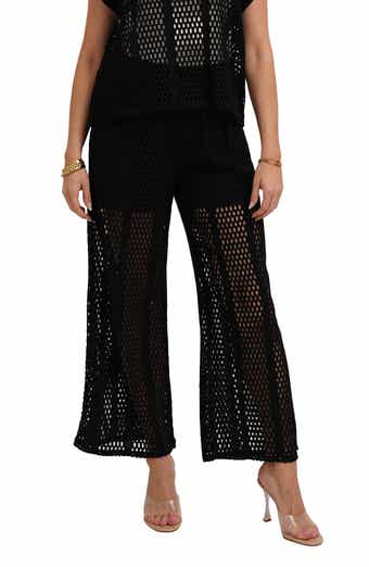 CYRUS Open Stitch Wide Leg Pull On Pants