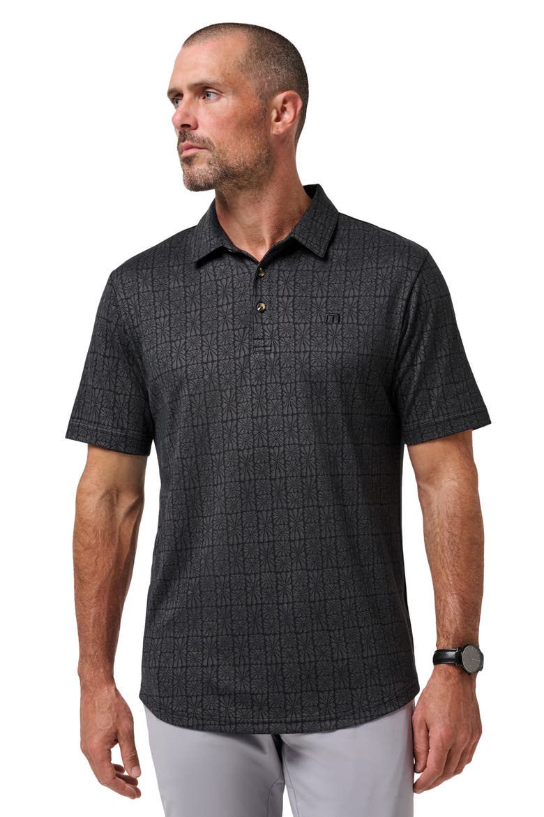 Cabana Floral Jacquard Polo, Alternate, color, EBONY