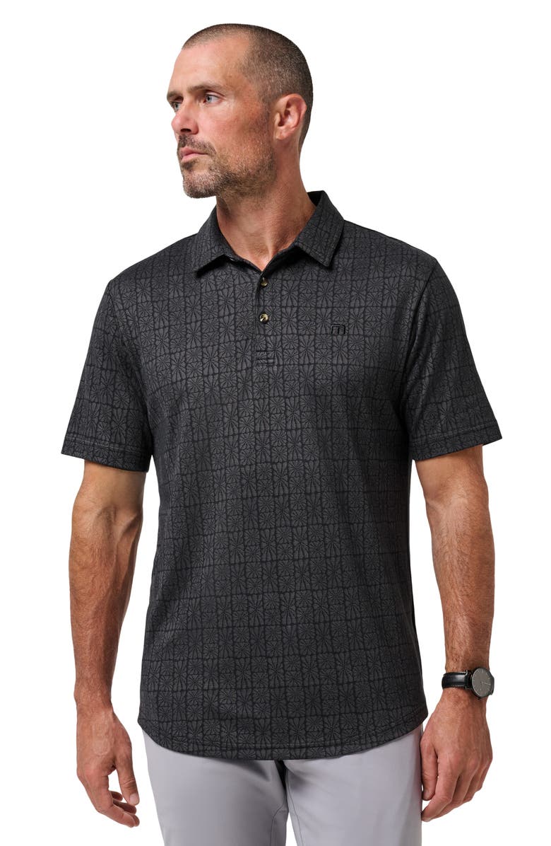 TravisMathew Cabana Floral Jacquard Polo, Alternate, color, Ebony