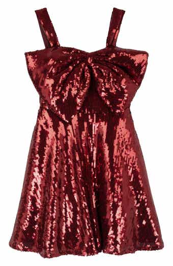 Kids' Sequin Bow Skater Dress