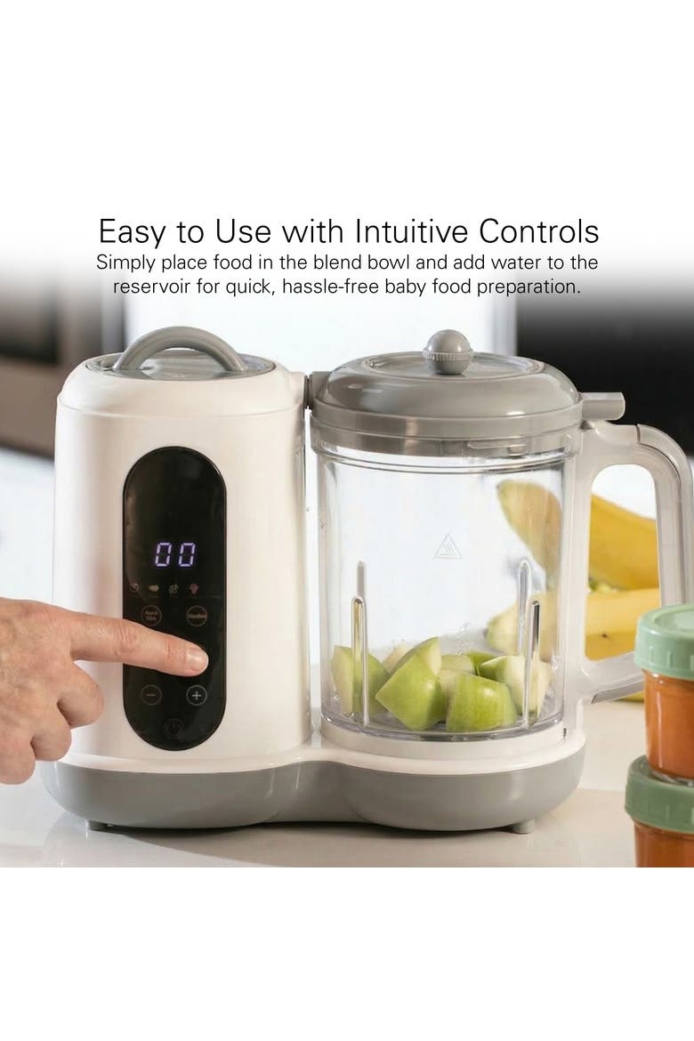 Compact Baby Food Steamer and Blender, Alternate, color, White