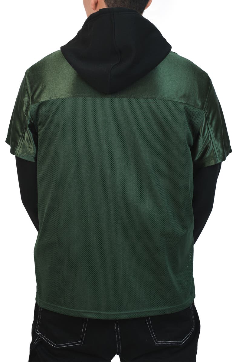 Brooklyn Cloth Jersey Layered Hoodie, Alternate, color, Hunter Green