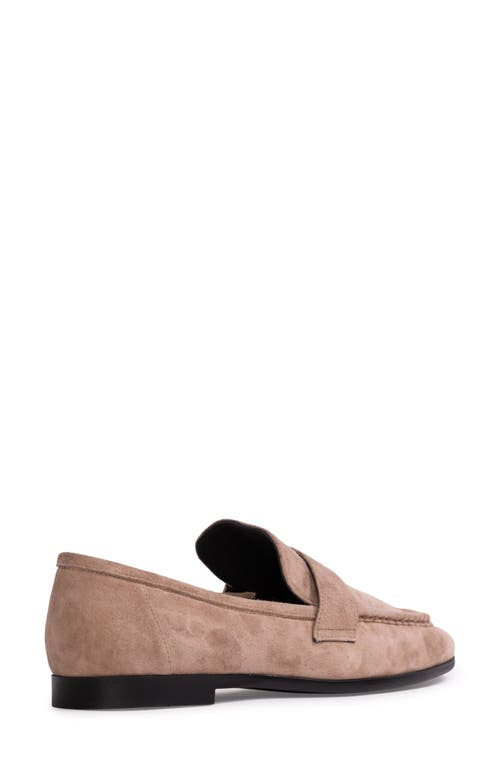 Black Suede Studio Arrow Loafer In Truffle Kid Suede