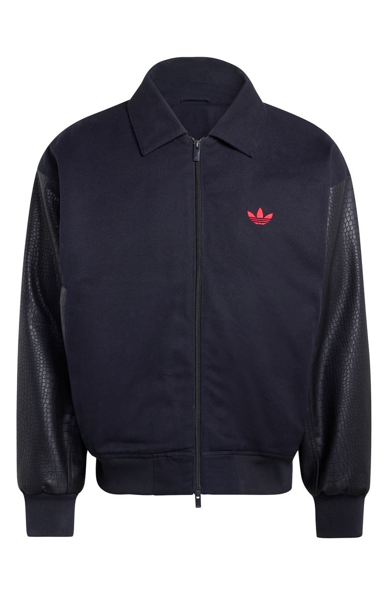 adidas Mixed Media Bomber Jacket, Alternate, color, Black/ /