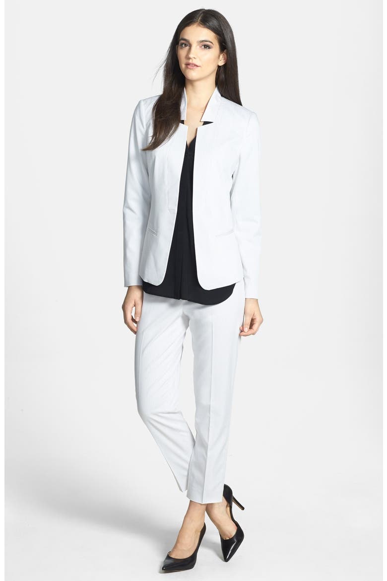 Collarless Silk Blouse, Alternate, color, BLACK