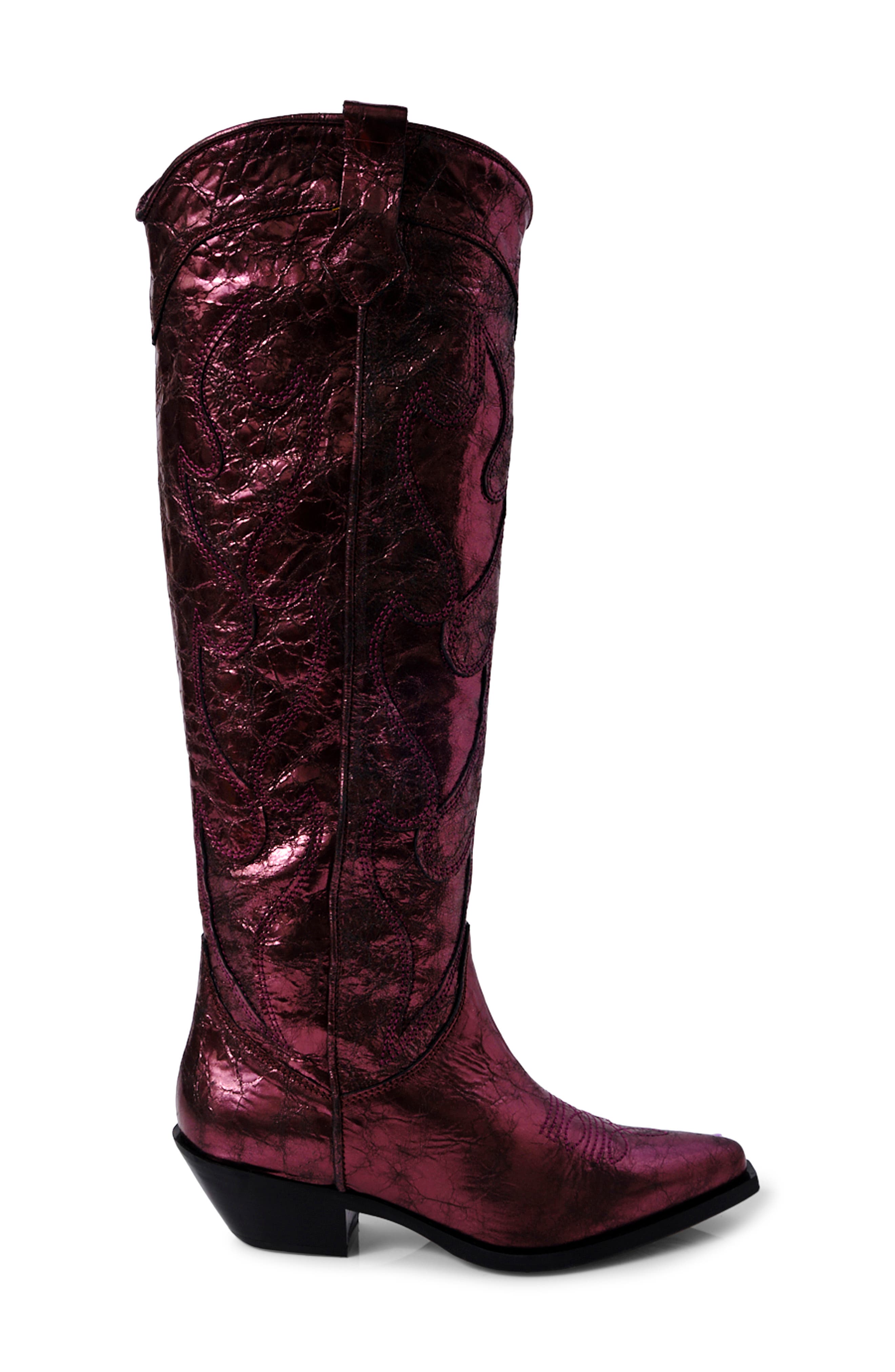 Free People Moody Metallic Western Boot, Alternate, color, 