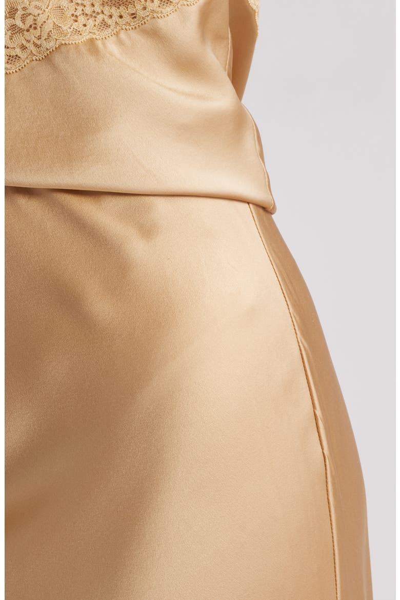 Malina Lace Detail Silk Skirt, Alternate, color, CAMEL CHARM