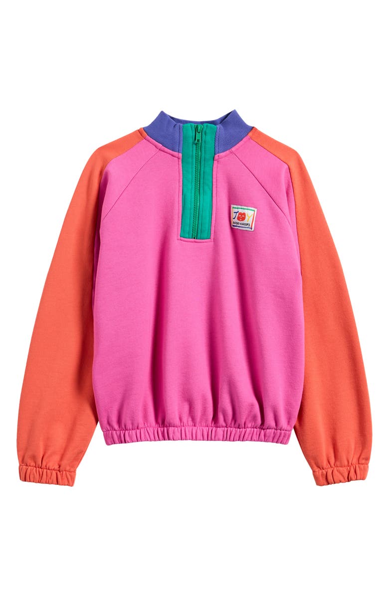 Bobo Choses Kids' Smiling Colorblock Sweatshirt, Main, color, 
