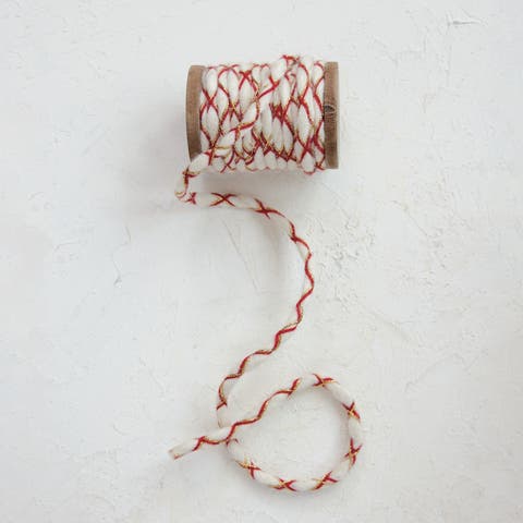 Acrylic & Metallic Woven Cord on Mango Wood Spool