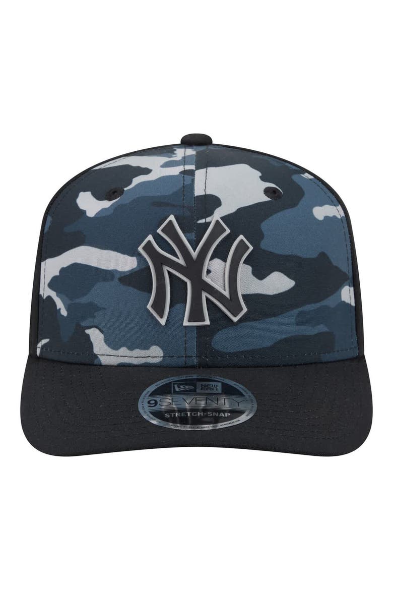 Men's New Era Black New York Yankees Tonal Camo 9SEVENTY Stretch-Snap Hat, Alternate, color, Black