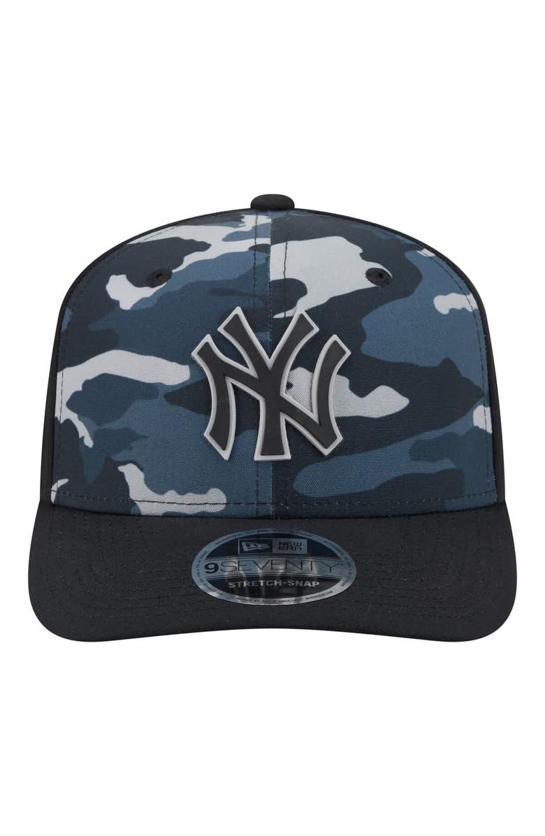New Era Men's New Era Black New York Yankees Tonal Camo 9SEVENTY Stretch-Snap Hat, Alternate, color, Black