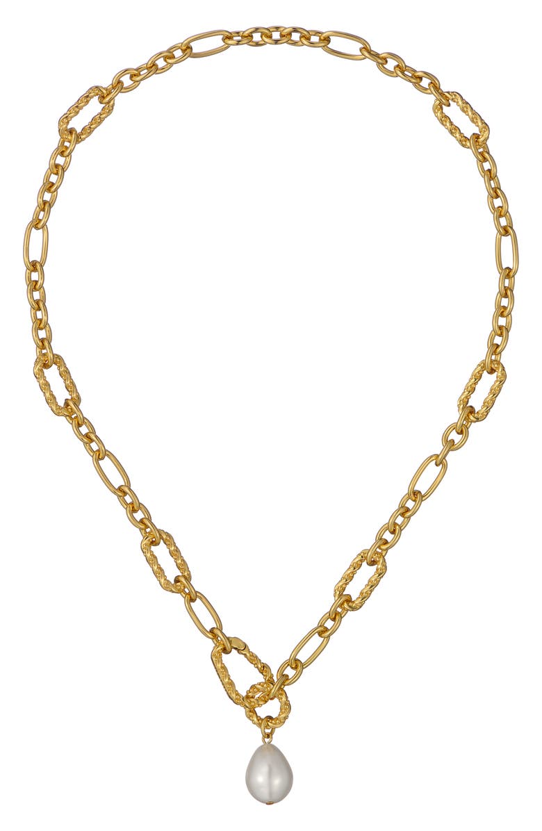 Ted Baker Timora Twisted Faux Pearl Pendant Necklace, Main, color, 