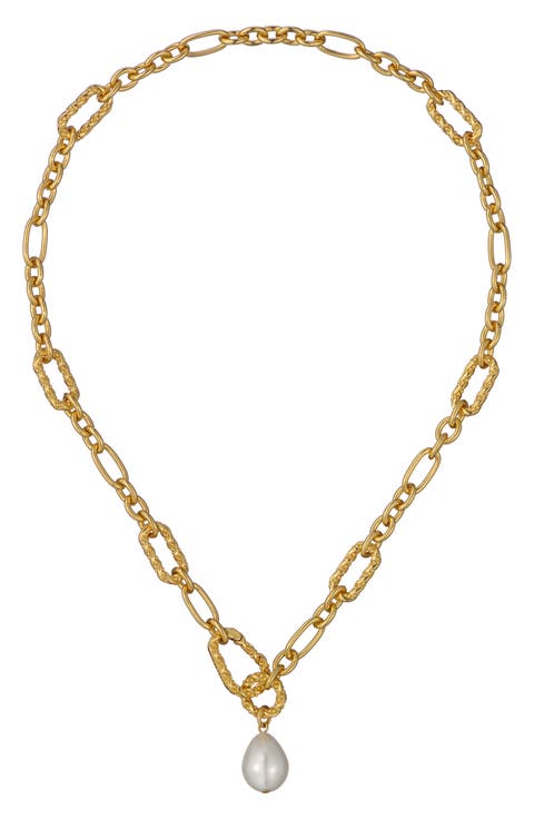 Timora Twisted Faux Pearl Pendant Necklace