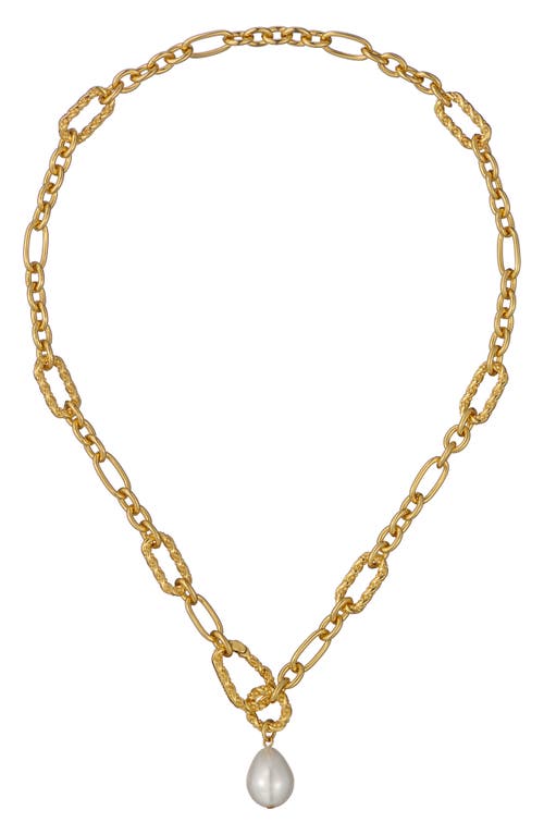 Ted Baker Timora Twisted Faux Pearl Pendant Necklace In Gold Tone Pearl
