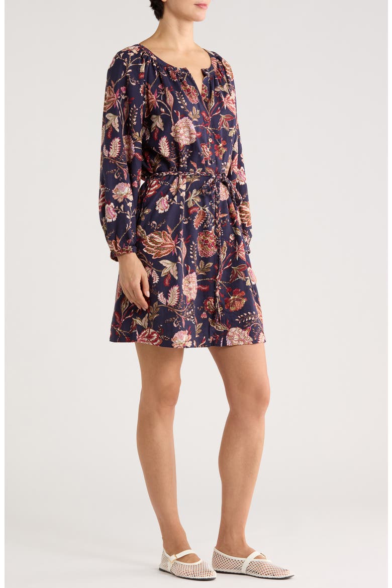 Exquisite Blooms Long Sleeve Dress, Alternate, color, COASTLINE