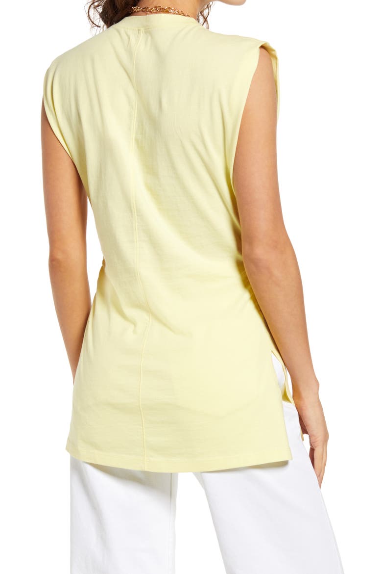 Side Ruched Sleeveless Tunic, Alternate, color, YELLOW LEMONADE