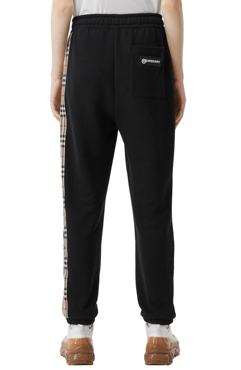 Burberry Raine Vintage Check Panel Cotton Track Pants, Alternate, color, 