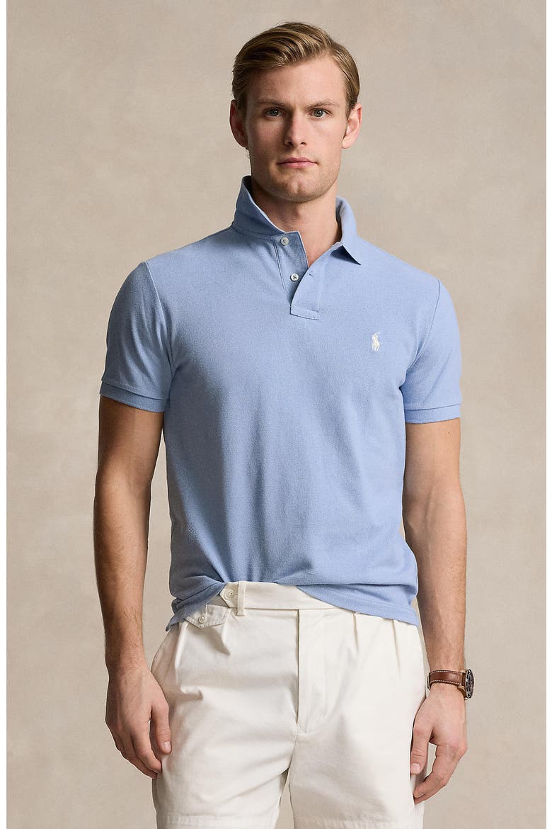Solid Cotton Piqué Polo, Alternate, color, VESSEL BLUE