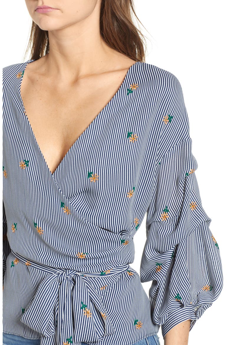 Majorca Stripe Wrap Top, Alternate, color, MAJORCA STRIPE