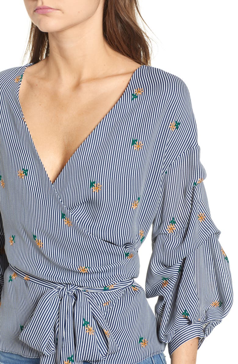 Bishop + Young Majorca Stripe Wrap Top, Alternate, color, 