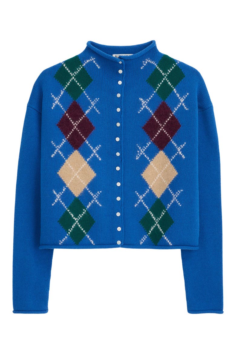 Taylor Argyle Wool Blend Cardigan, Alternate, color, CUNNINGHAM BLUE
