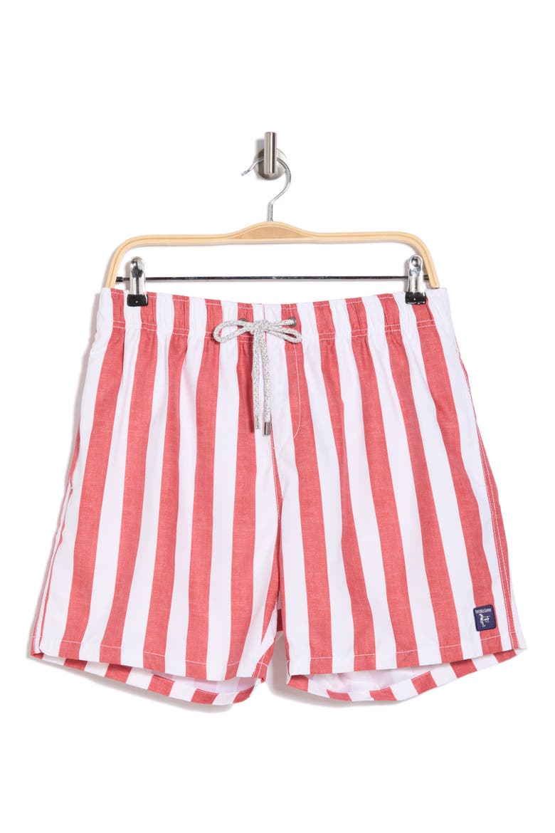 Stripe Swim Shorts, Alternate, color, RED