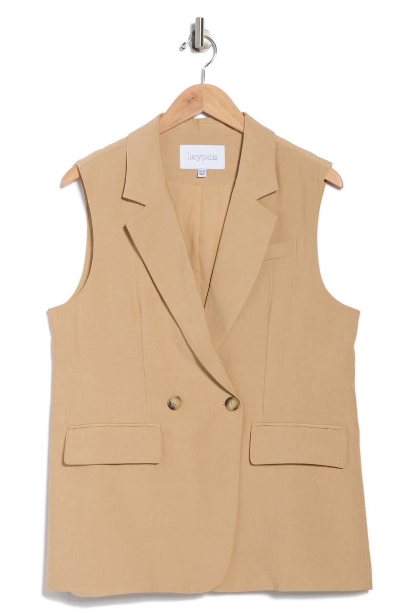 Lucy Paris Sanna Long Vest, Alternate, color, Camel