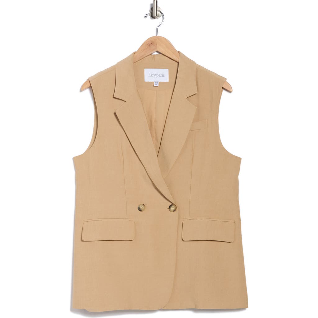 Lucy Paris Sanna Long Vest In Brown