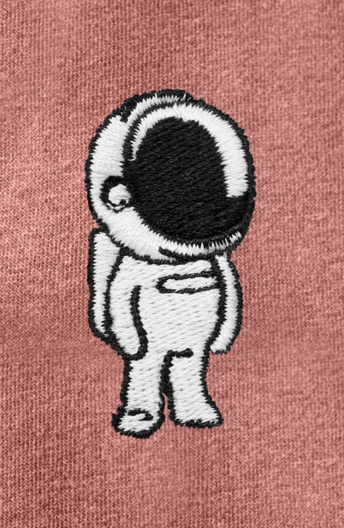 Shop Dalix Astronaut Zip Fleece Hoodie In Dusty Rose
