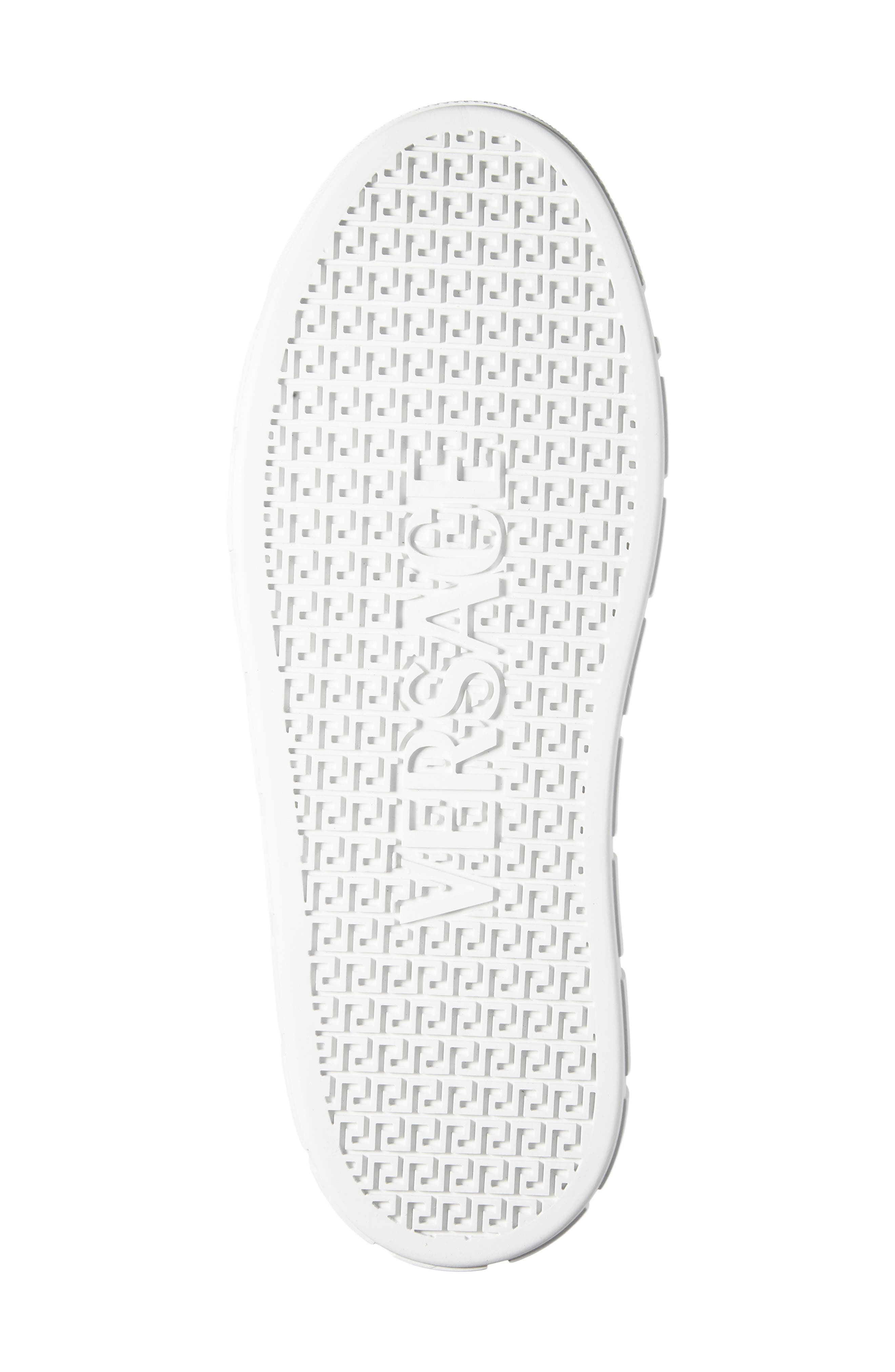 Versace Studded Greca Sneaker, Alternate, color, White Mulberry Gold