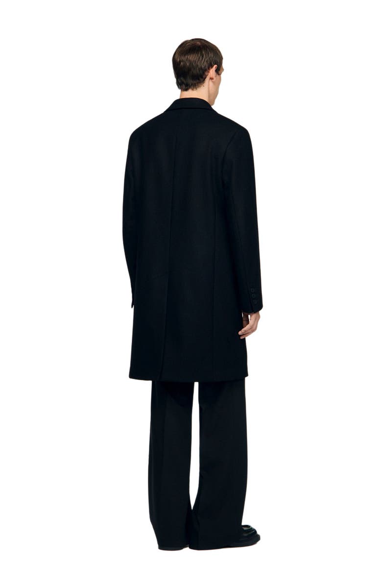 SANDRO Wool and cashmere coat, Alternate, color, Black