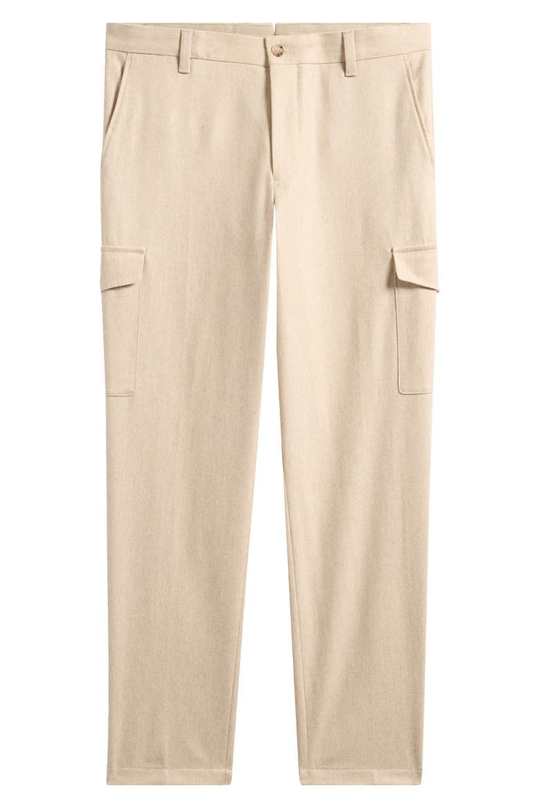 Pagol Tapered Fit Flat Front Wool & Cotton Blend Cargo Pants, Alternate, color, OPEN BEIGE