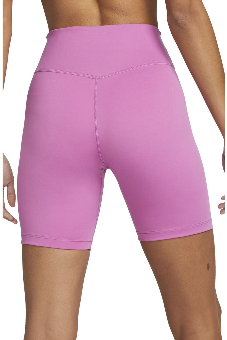 One Mid-Rise Bike Shorts, Alternate, color, COSMIC FUCHSIA/ WHITE
